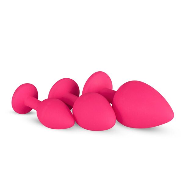 Siliconen Buttplug Met Diamant - Roze - Afbeelding 2