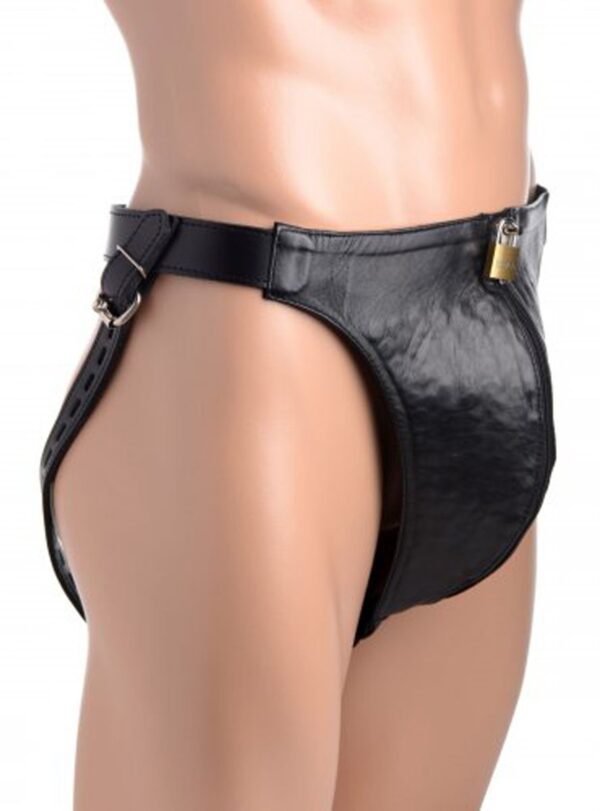 Spiked Leather Kuisheidsgordel Met Spikes - Afbeelding 2