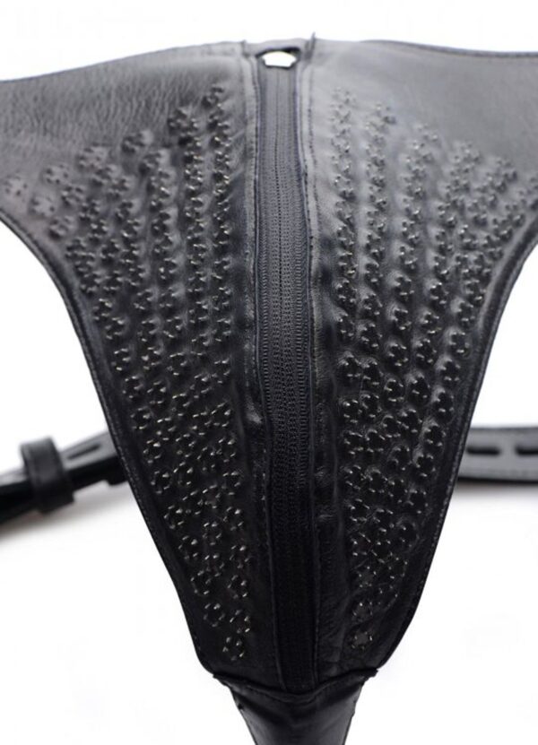 Spiked Leather Kuisheidsgordel Met Spikes - Afbeelding 4