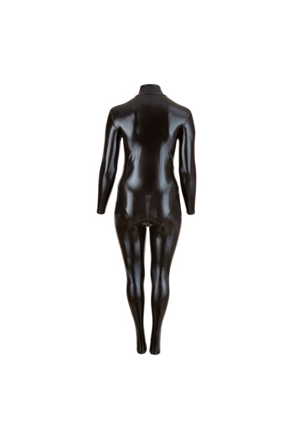 Plus Size Wetlook Catsuit Met Lange Rits - Afbeelding 7