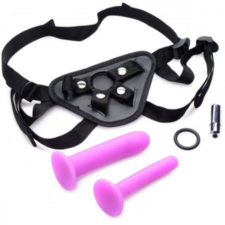 Double-G Deluxe Vibrerende Strap-On Set