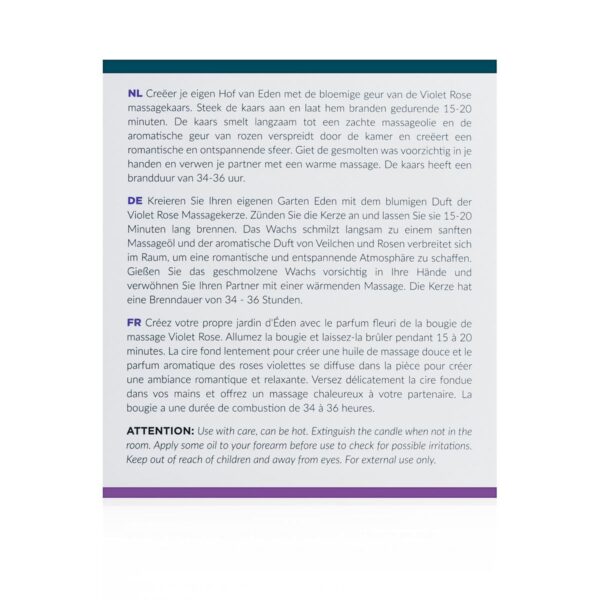 Exotiq Massagekaars Violet Rose - 200g - Afbeelding 5
