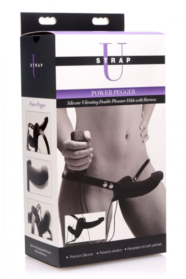 Power Pegger Dubbele Strap-On Vibrator - Afbeelding 6
