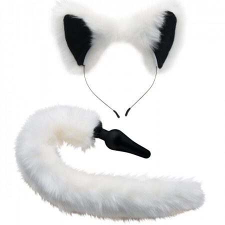 White Fox Buttplug & Haarband Set