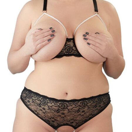 Pearl Lingerieset Met Open Cups En Kruis