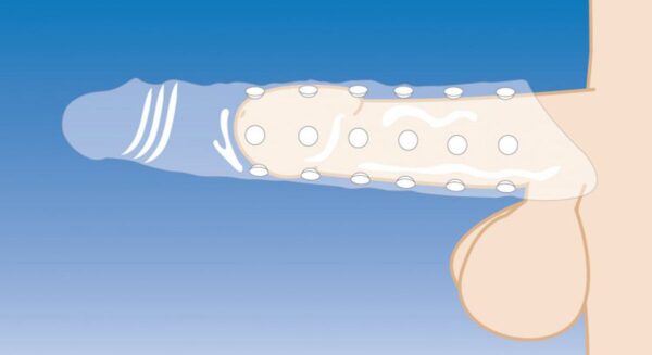 Extender Penissleeve Met Noppen - Transparant - Afbeelding 6