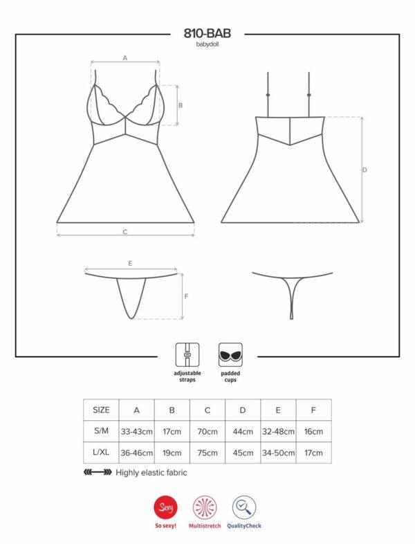 Babydoll Setje Met Kant - Wit - Afbeelding 6