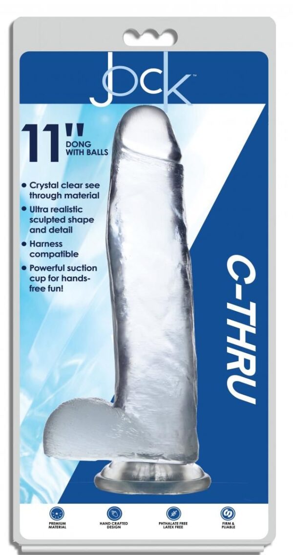 Jock C-Thru Transparante Dildo - 31 cm. - Afbeelding 3