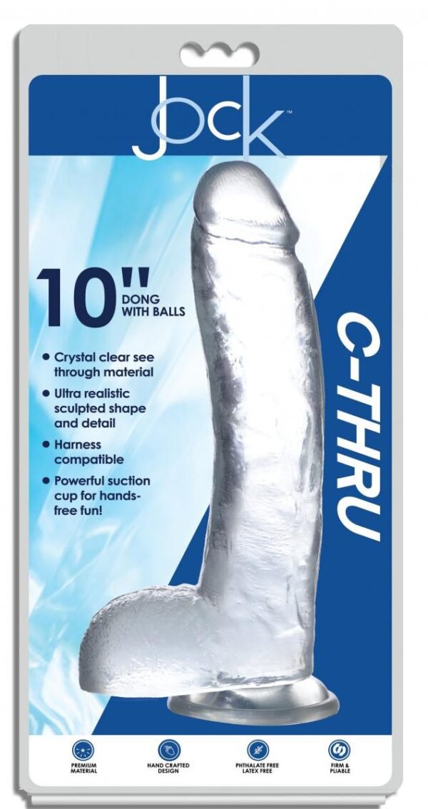 Jock C-Thru Transparante Dildo - 29 cm. - Afbeelding 3
