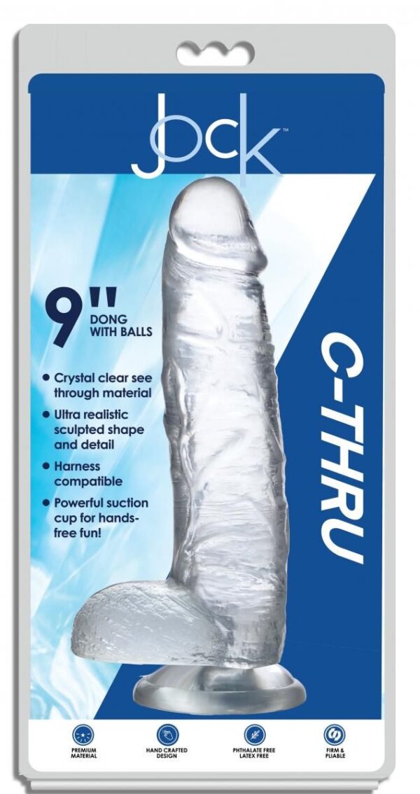 Jock C-Thru Transparante Dildo - 27 cm. - Afbeelding 3