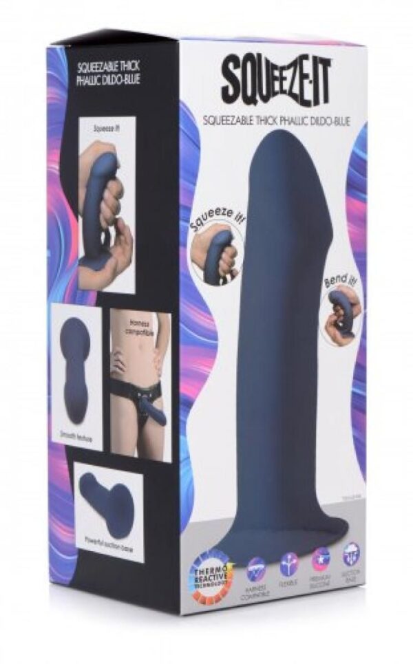 Squeeze-It Dikke Dildo - Blauw - Afbeelding 3