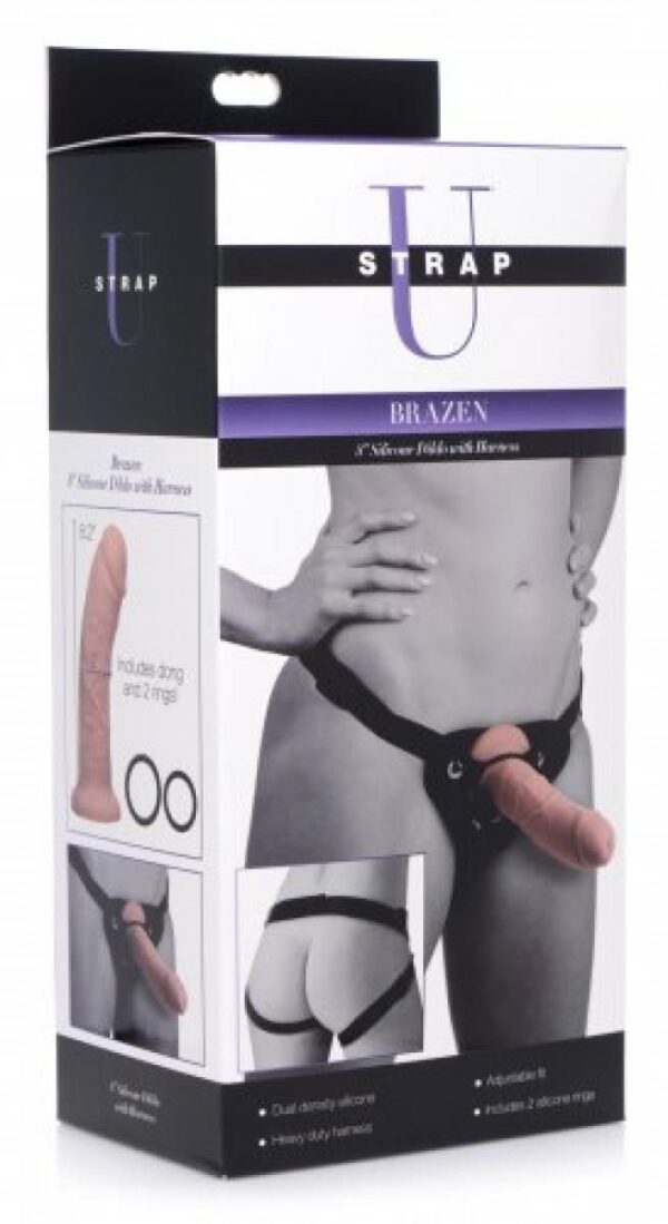 Brazen Siliconen Dildo Met Harnas - 20 cm - Afbeelding 4