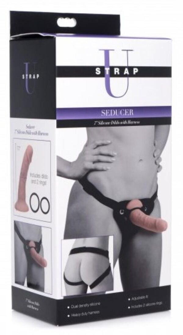 Seducer Siliconen Dildo Met Harnas - 18 cm - Afbeelding 4