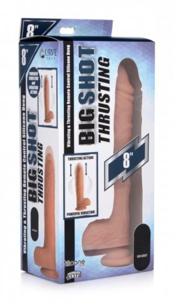 Vibrerende & Stotende Realistische XL Dildo met Zuignap en Ballen -16.5 cm - Afbeelding 4