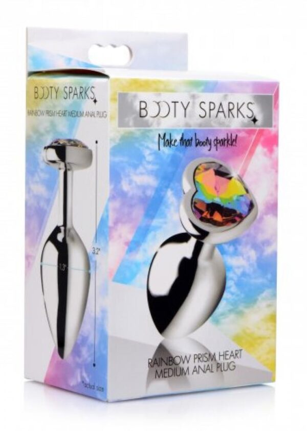 Rainbow Heart Buttplug - Middel - Afbeelding 2