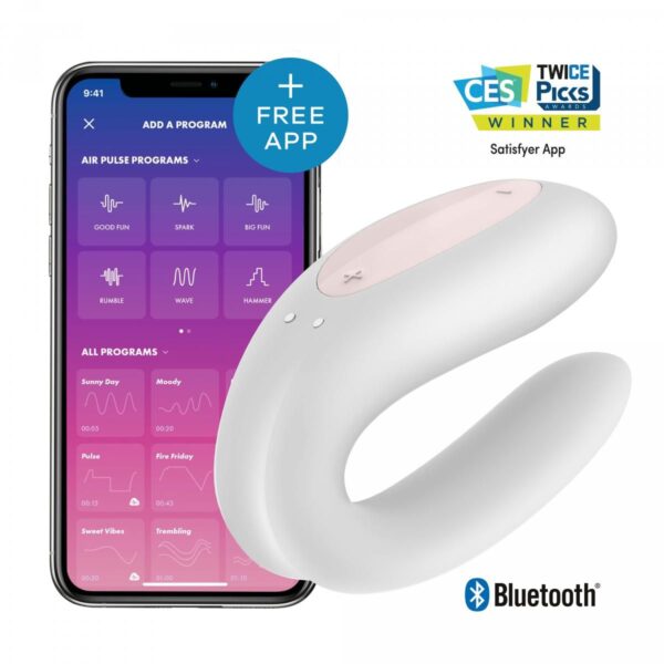 Satisfyer Double Joy Koppel Vibrator- Wit - Afbeelding 5