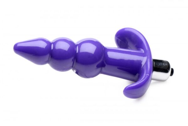 Bubbling Vibrerende Anaalplug Met Ribbels - Paars - Afbeelding 2