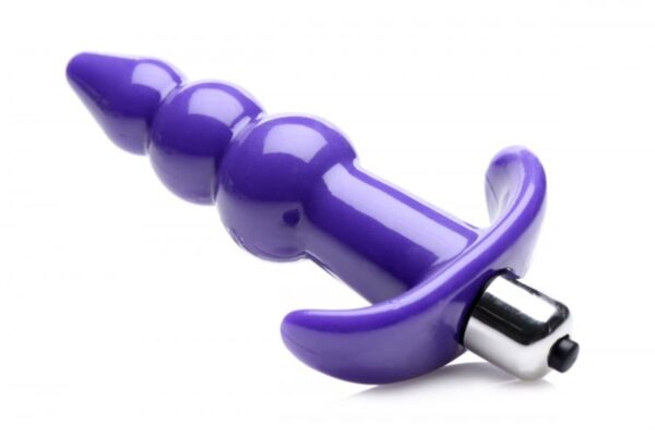 Bubbling Vibrerende Anaalplug Met Ribbels - Paars - Afbeelding 3