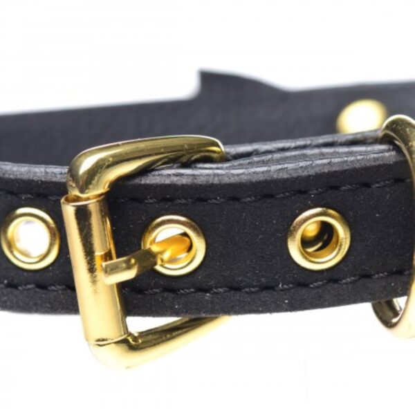 Golden Kitty Collar Met Kattenbelletje - Zwart/Goud - Afbeelding 2
