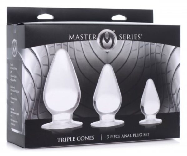 Triple Cones Anaalplug Set van 3 - Transparant - Afbeelding 3