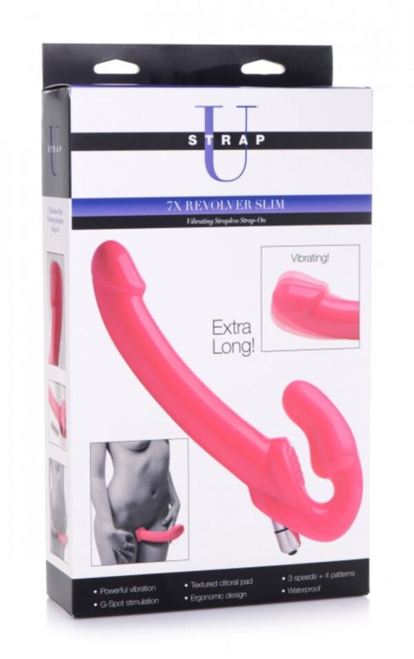 Revolver Vibrerende Strapless Strap-On XXL - Roze - Afbeelding 6