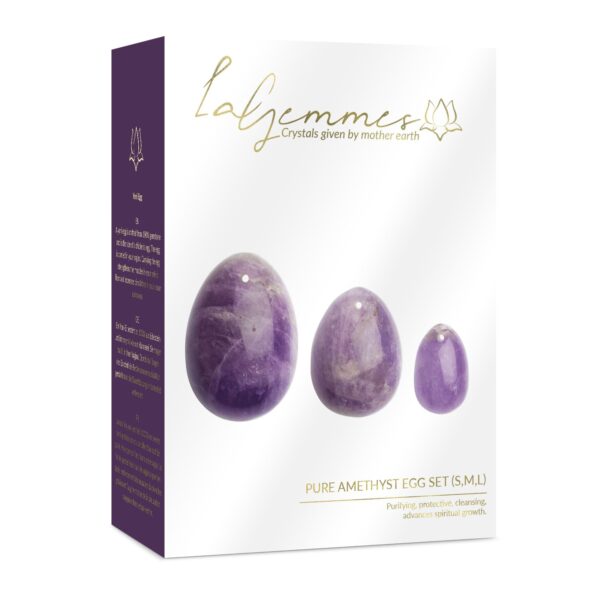 La Gemmes - 3-delige Yoni Egg Set - Amethist - Afbeelding 2