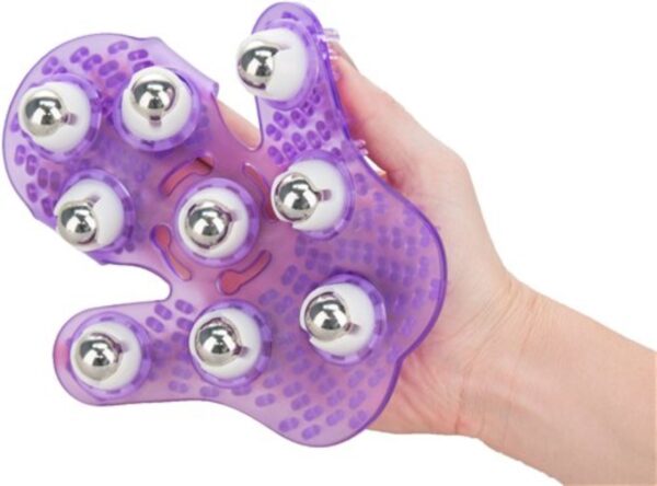Roller Balls Massage Handschoen - Paars - Afbeelding 3