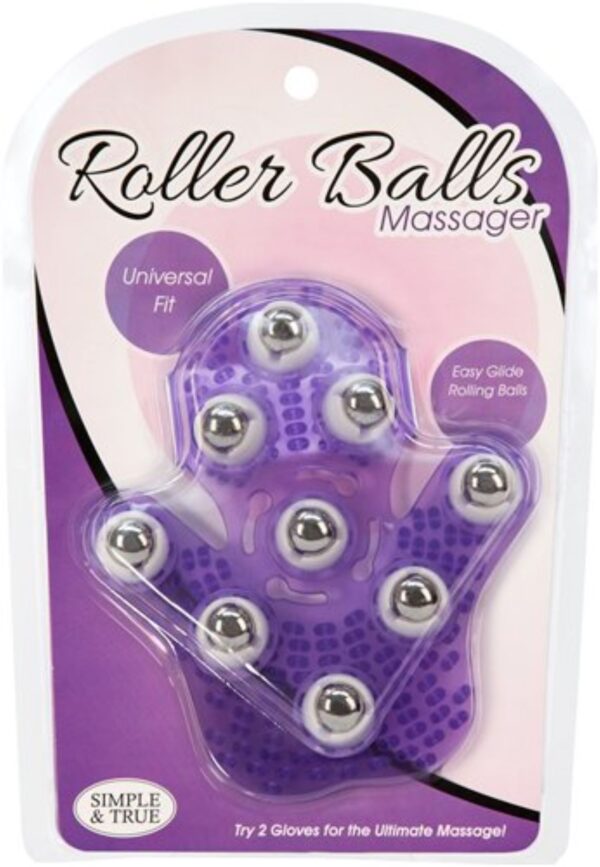 Roller Balls Massage Handschoen - Paars - Afbeelding 6