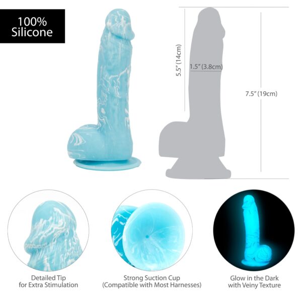 Addiction - Luke Glow In The Dark Dildo - 18 cm - Afbeelding 4