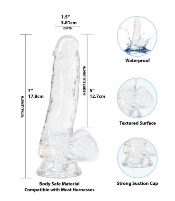 Crystal Addiction - Transparante Dildo - 18 cm - Afbeelding 2