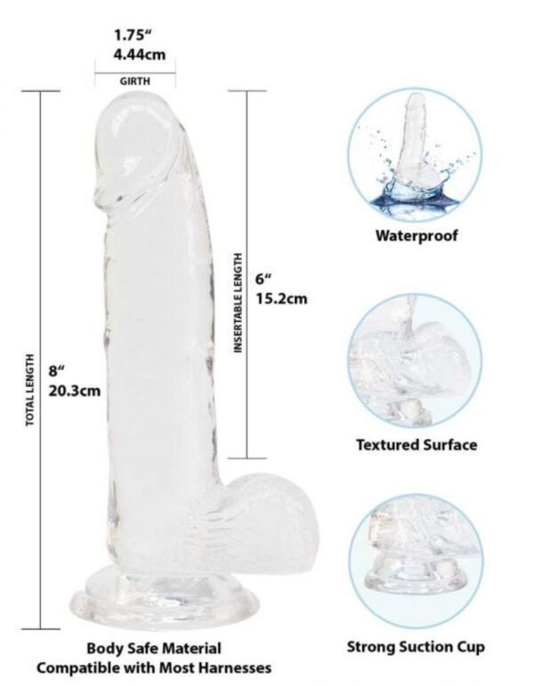 Crystal Addiction - Transparante Dildo - 19 cm - Afbeelding 2