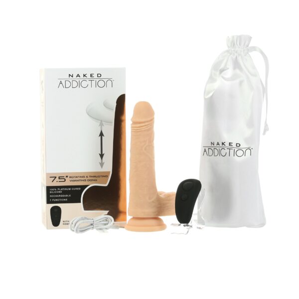 Naked Addiction - Realistische Roterende En Stotende Dildo Met Afstandsbedi - Afbeelding 6