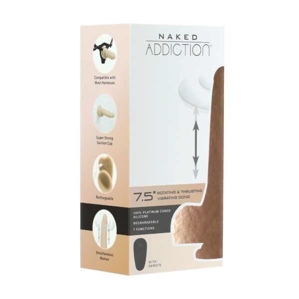 Naked Addiction - Realistische Roterende En Stotende Dildo Met Afstandsbedi - Afbeelding 7