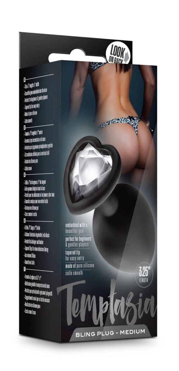 Temptasia - Bling Anaalplug - Medium - Zwart - Afbeelding 5