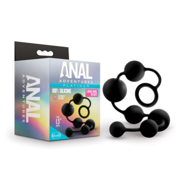 Anal Adventures Platinum - Siliconen Anaal Kralen - Large - Afbeelding 2