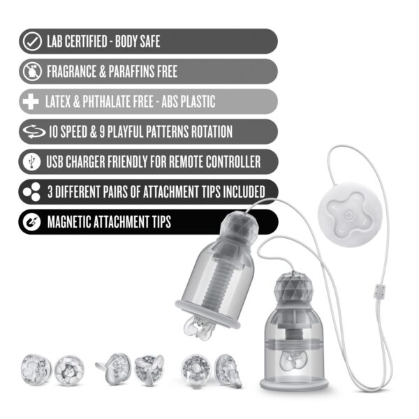 Temptasia - Titillator Vibrerende En Roterende Tepelzuigers - Afbeelding 5