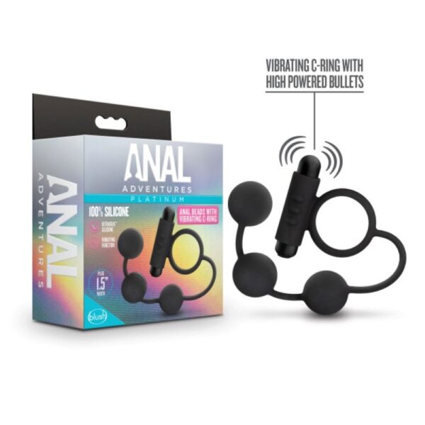 Anal Adventures Platinum - Anaal Kralen Met Vibrerende Cockring - Afbeelding 5