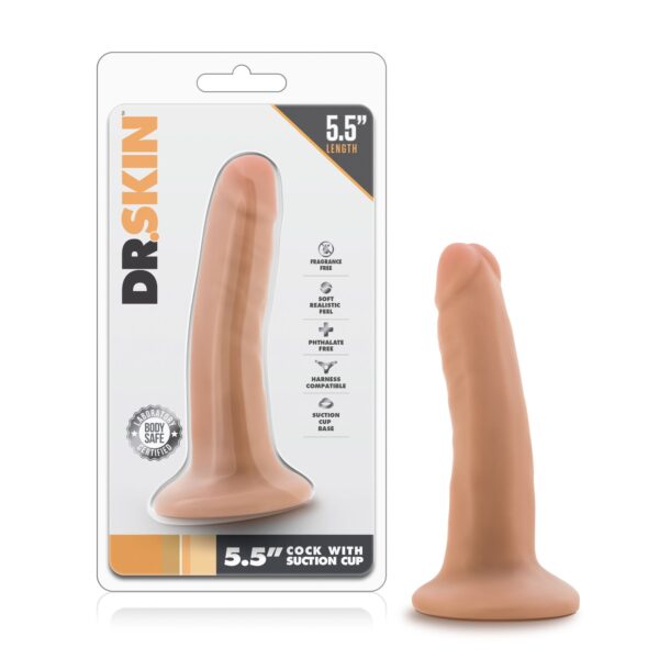 Dr. Skin - Realistische Dildo Met Zuignap 14 cm - Vanille - Afbeelding 6