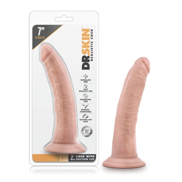 Dr. Skin - Realistische Dildo Met Zuignap 19 cm - Vanilla - Afbeelding 6