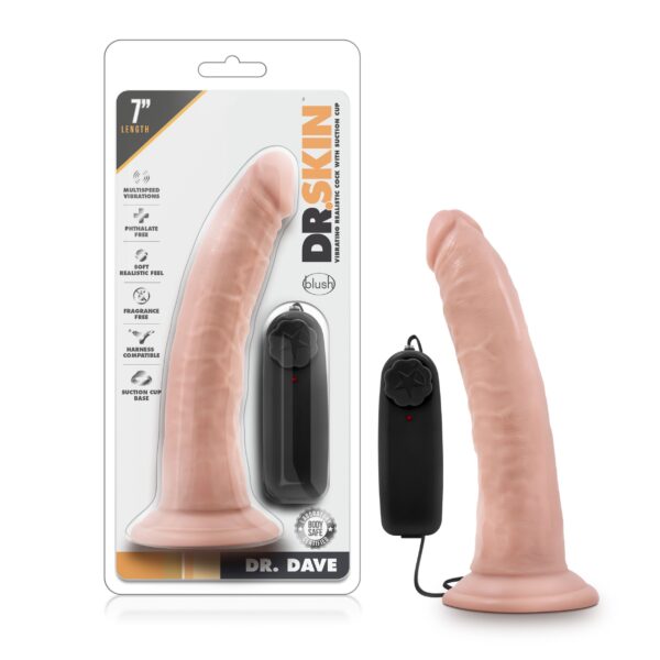 Dr. Skin - Dr. Dave Vibrator Met Zuignap - Vanilla - Afbeelding 5