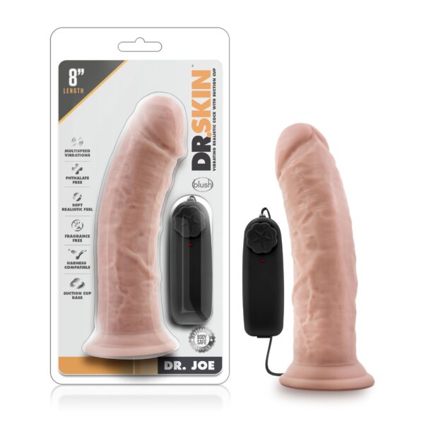 Dr. Skin - Dr. Joe Vibrator Met Zuignap 20 cm - Vanilla - Afbeelding 6
