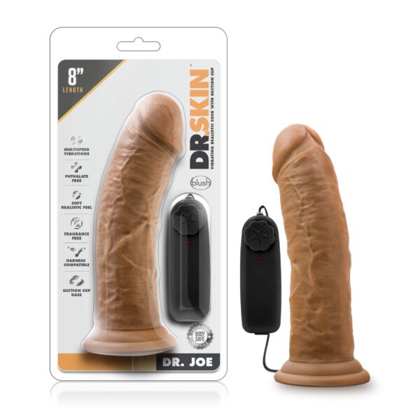 Dr. Skin - Dr. Joe Vibrator Met Zuignap 20 cm - Mocha - Afbeelding 4