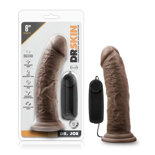 Dr. Skin - Dr. Joe Vibrator Met Zuignap 20 cm - Chocolate - Afbeelding 6