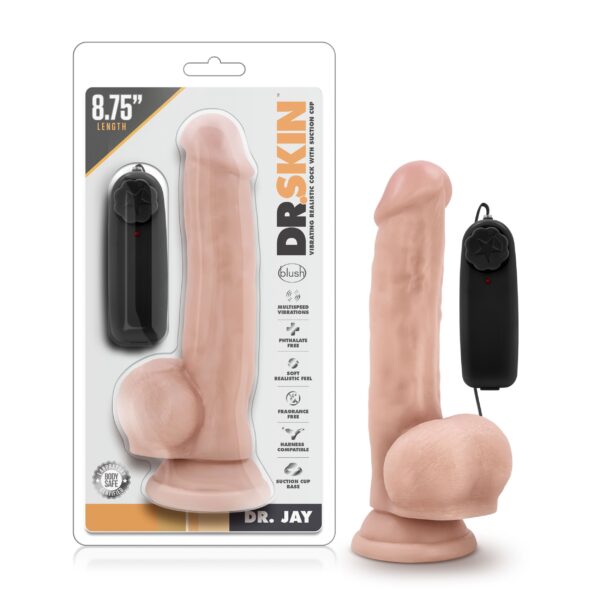 Dr. Skin - Dr. Jay Vibrator Met Zuignap 22 cm - Beige - Afbeelding 6