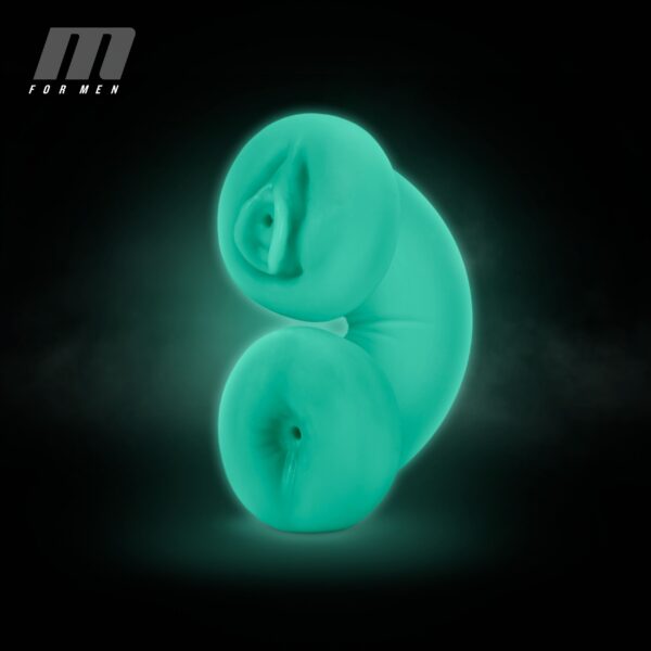 M for Men - Soft and Wet Double Trouble Masturbator Glow in the Dark - Afbeelding 2