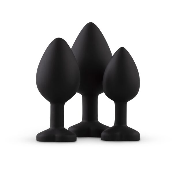 Siliconen Buttplug Set Met Diamantjes - Hart - Afbeelding 2