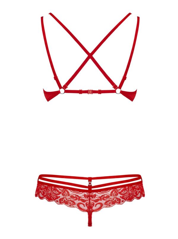 2-Delige Kanten BH Set - Rood - Afbeelding 4