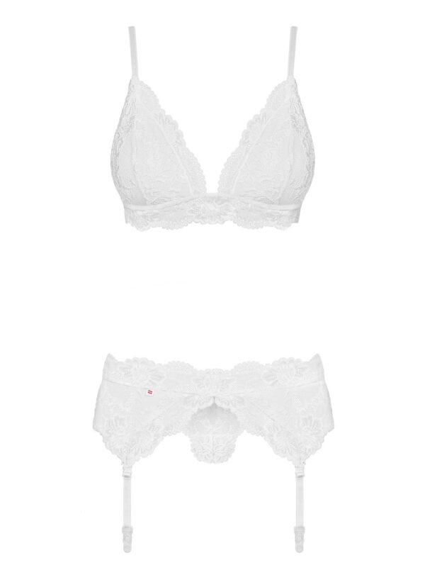 3-Delige Kanten Jarretel Set - Wit - Afbeelding 3