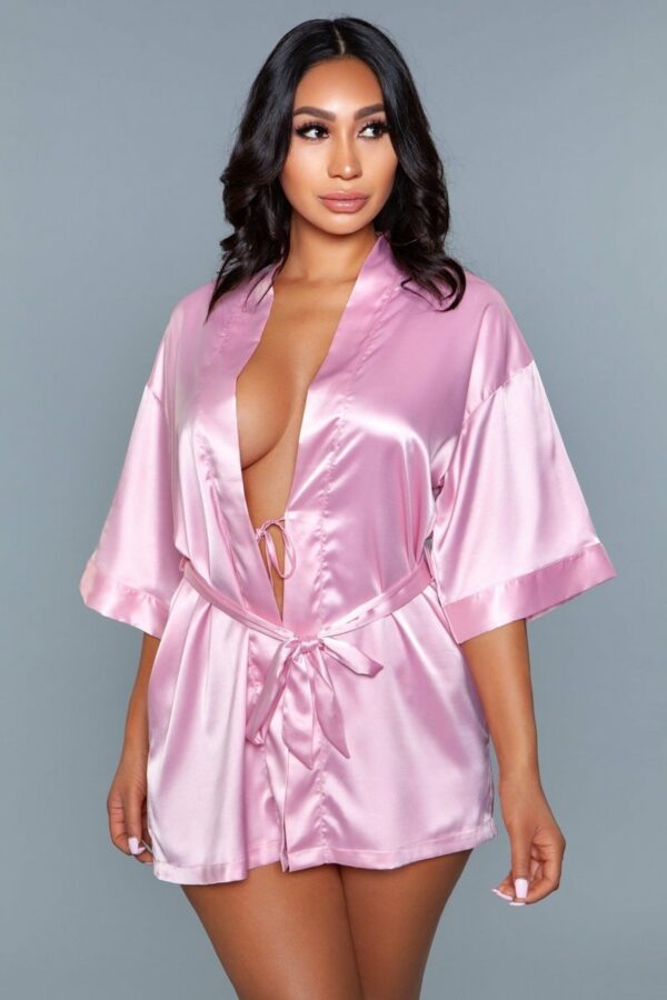 Getting Ready Satijnen Kimono - Roze - Afbeelding 2