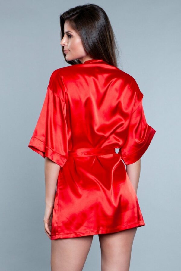 Getting Ready Satijnen Kimono - Rood - Afbeelding 3